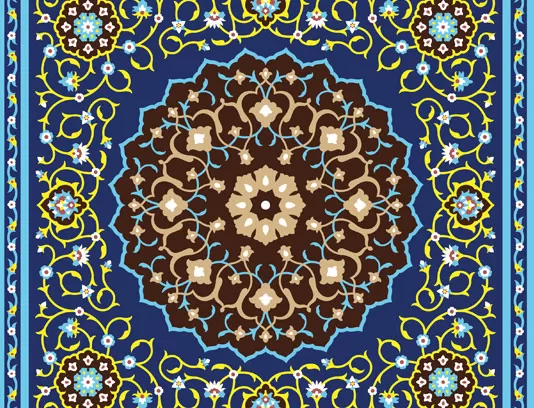 وکتور کاشی کاری تذهیب رنگی