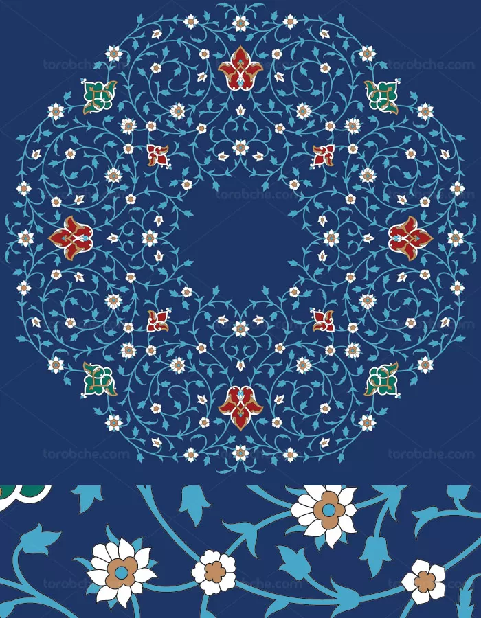 شمسه تذهیب آبی