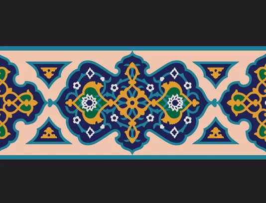 وکتور کاشی طرح واگیره تذهیب
