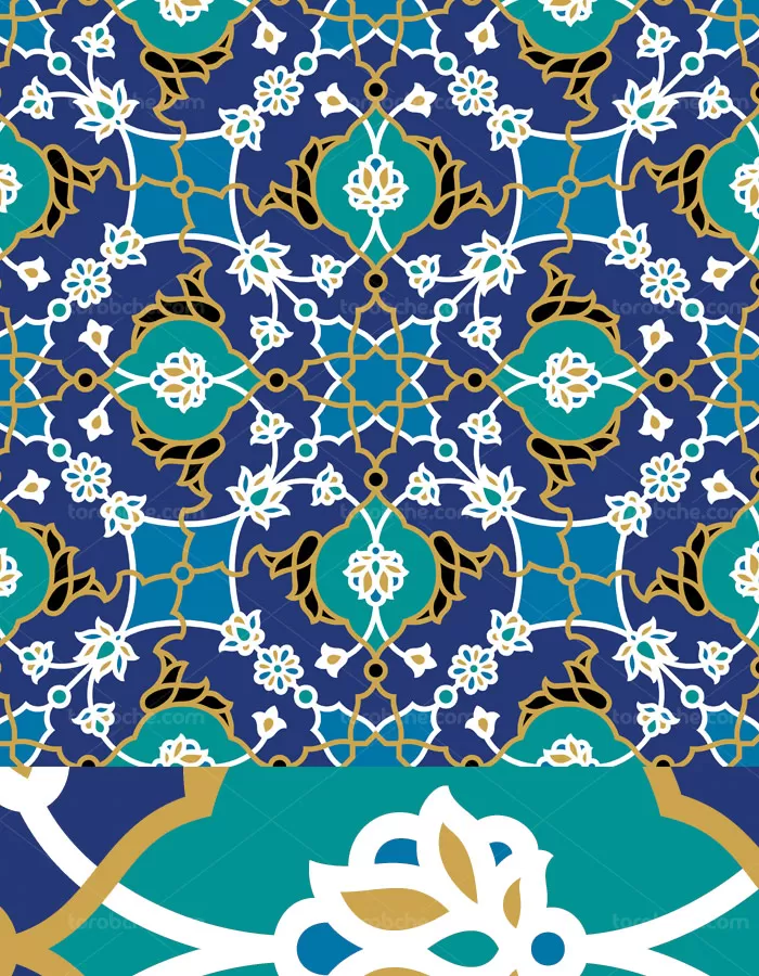 وکتور واگیره تذهیب آبی