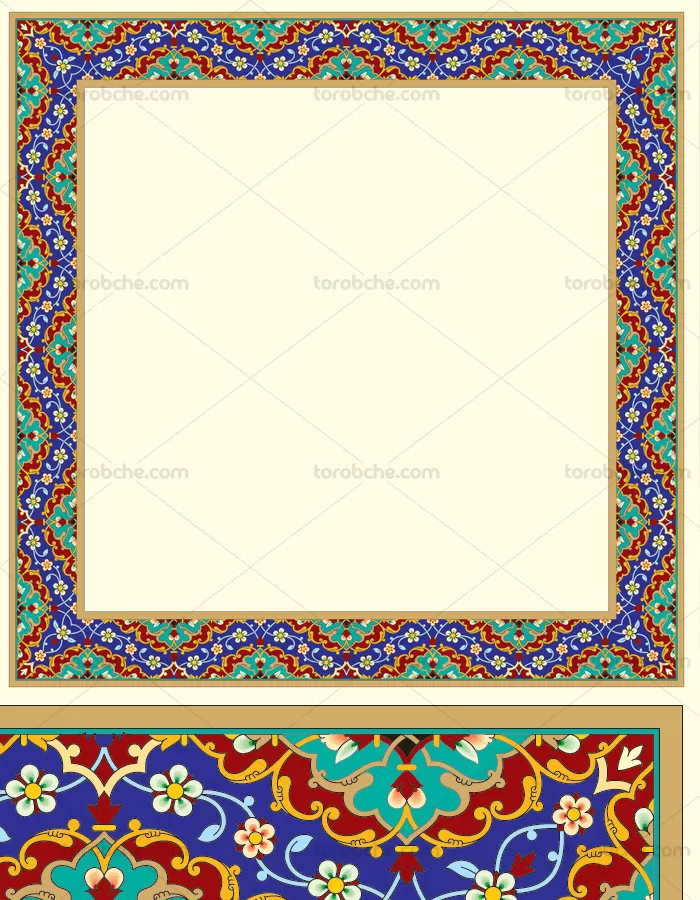 وکتور طرح حاشیه تذهیب رنگی