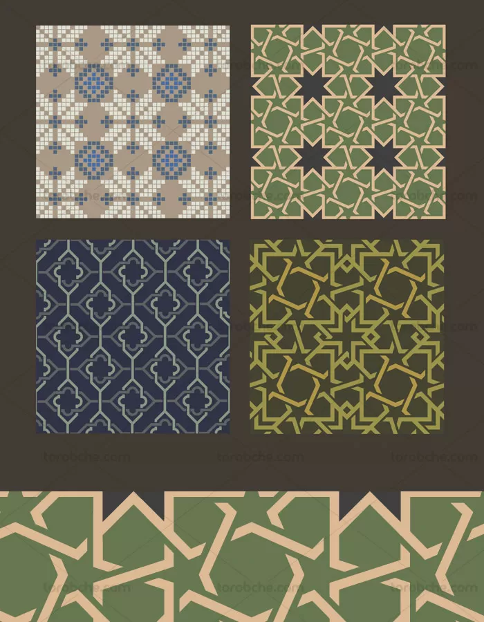 وکتور پترن کاشی کاری هندسی