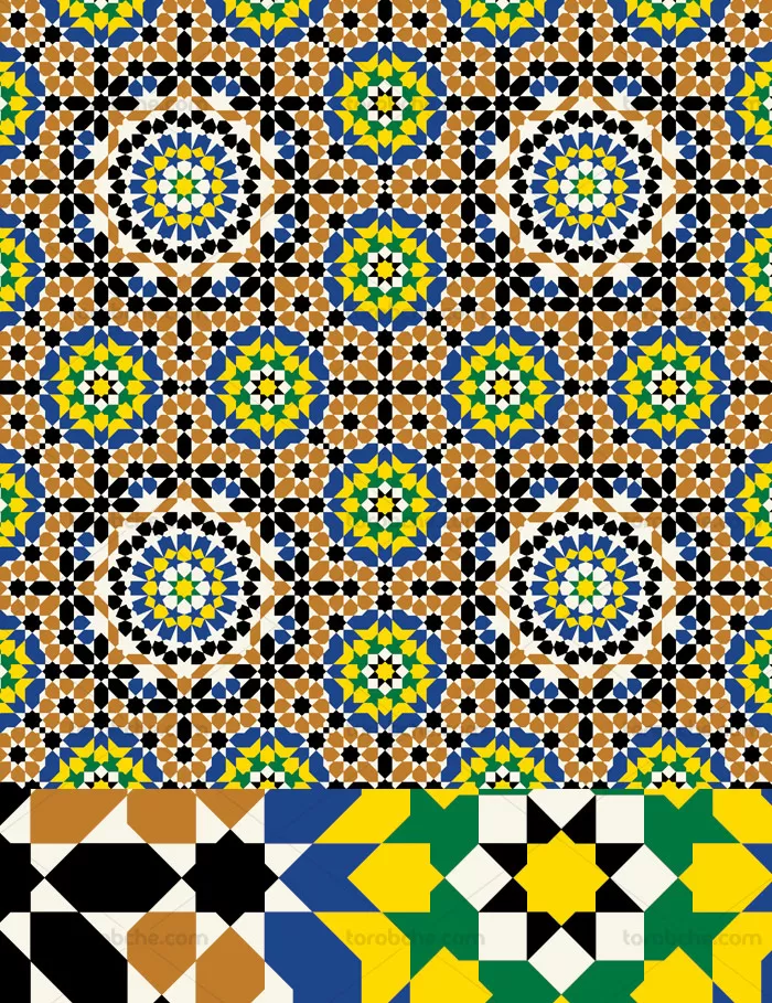 وکتور کاشی کاری رنگارنگ