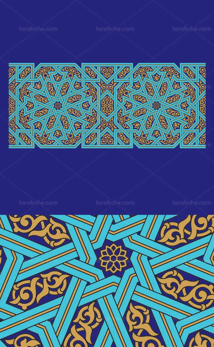 وکتور واگیره حاشیه هندسی اسلیمی