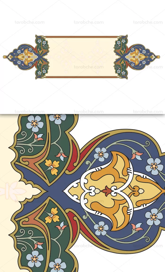 وکتور قاب و حاشیه تذهیب رایگان