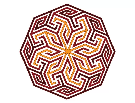طرح شمسه هندسی رنگی