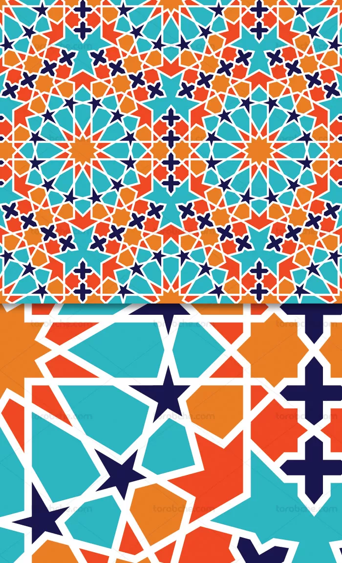 وکتور کاشی کاری فیروزه ای رنگ