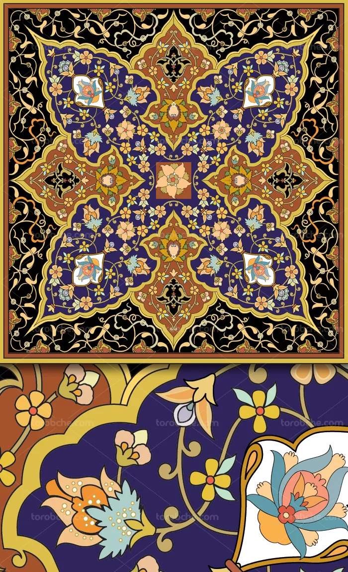 وکتور زمینه تذهیب