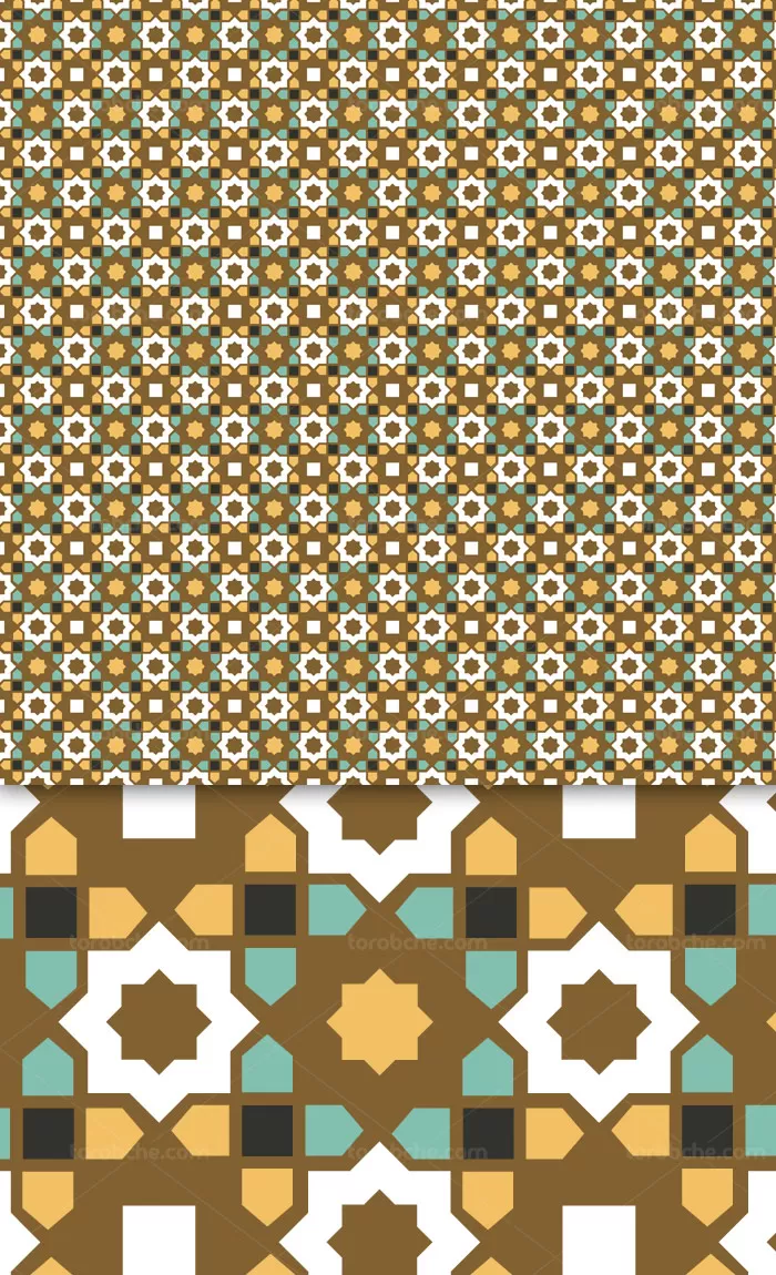 وکتور کاشی هندسی قهوه ای