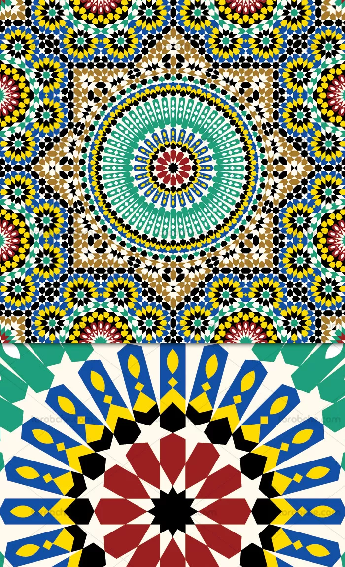 وکتور کاشی کاری هندسی رنگی