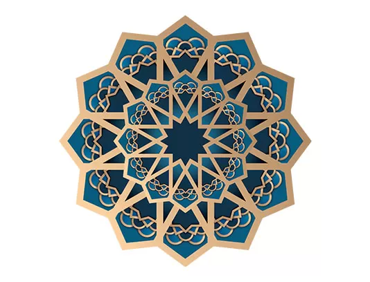 وکتور شمسه هندسی آبی رنگ