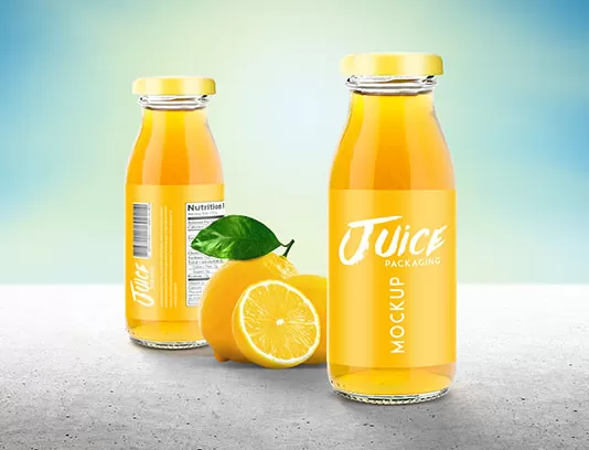 موکاپ بطری شیشه ای آبمیوه