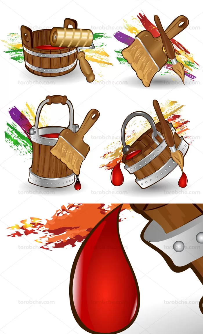 وکتور ابزار رنگ آمیزی ساختمان