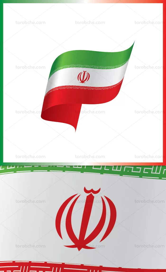 وکتور پرچم ایران در موج باد