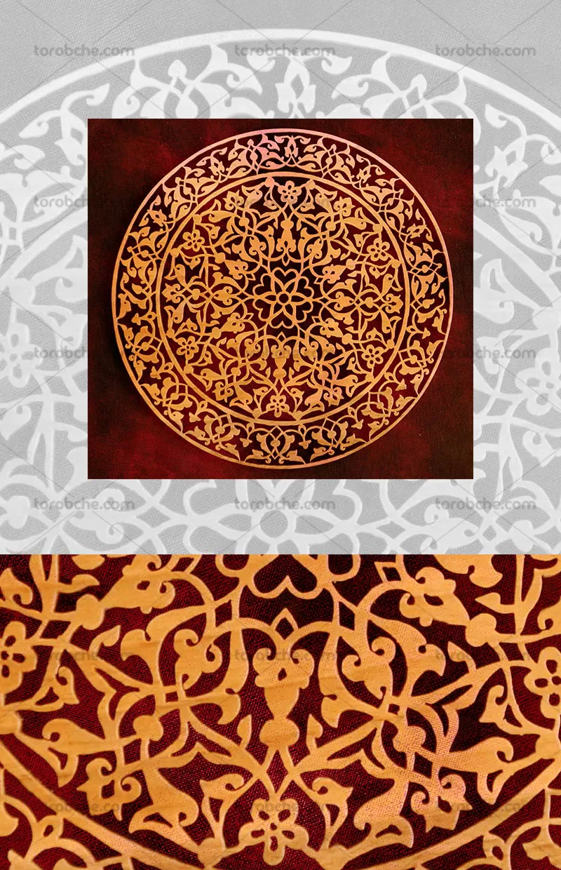 وکتور شمسه اسلیمی قدیمی طلایی