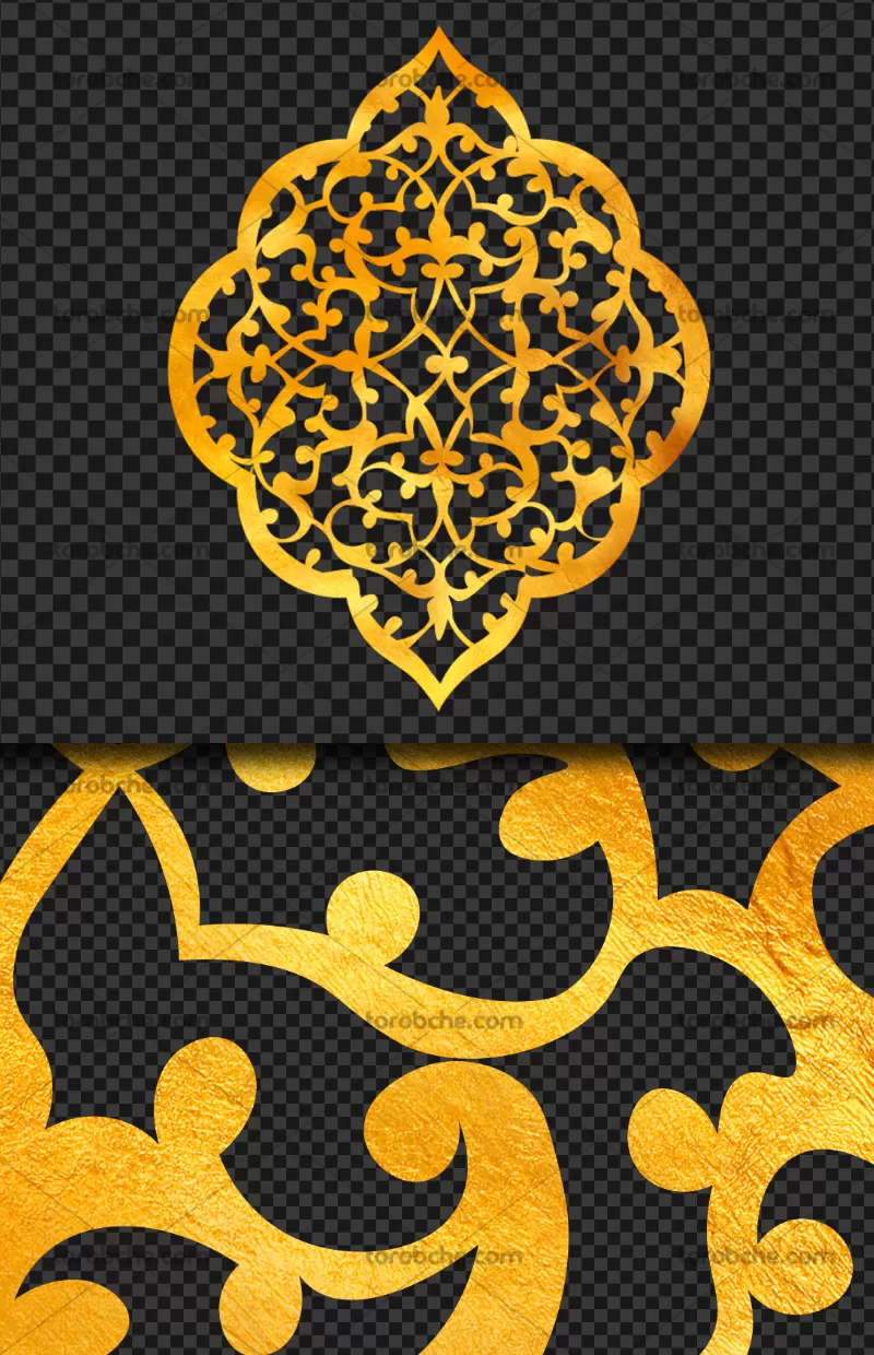 طرح ترنج اسلیمی طلایی