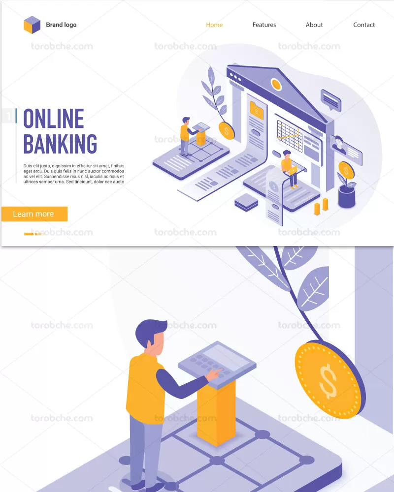 وکتور بانکداری اینترنتی فلت