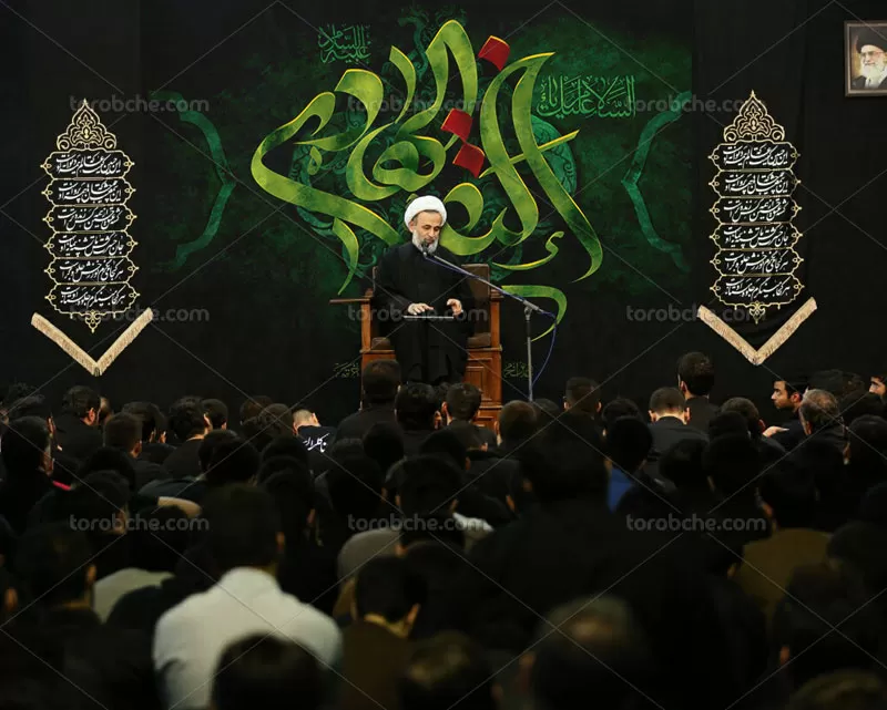 بنر پشت منبر شهادت امام هادی (ع)