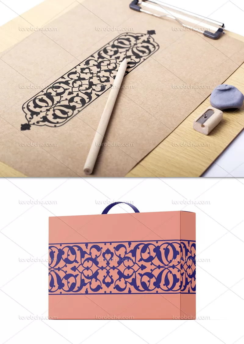 وکتور کتیبه طرح اسلیمی