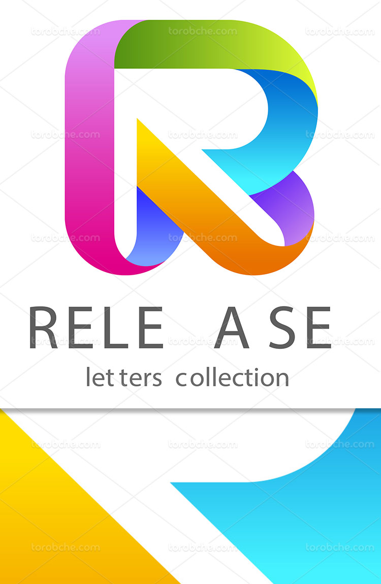 وکتور لوگو حرف لاتین R - گرافیک با طعم تربچه - طرح لایه باز