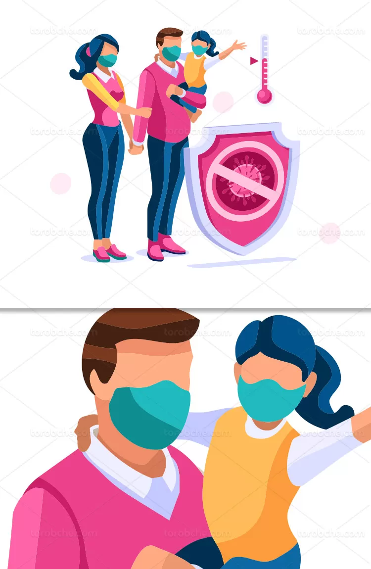 وکتور طرح مقابله با کرونا