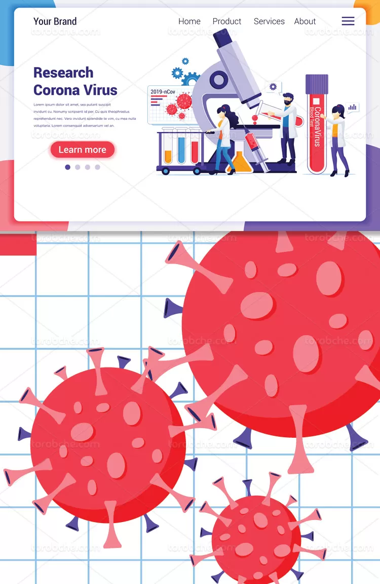 وکتور کرونا ویروس با کیفیت
