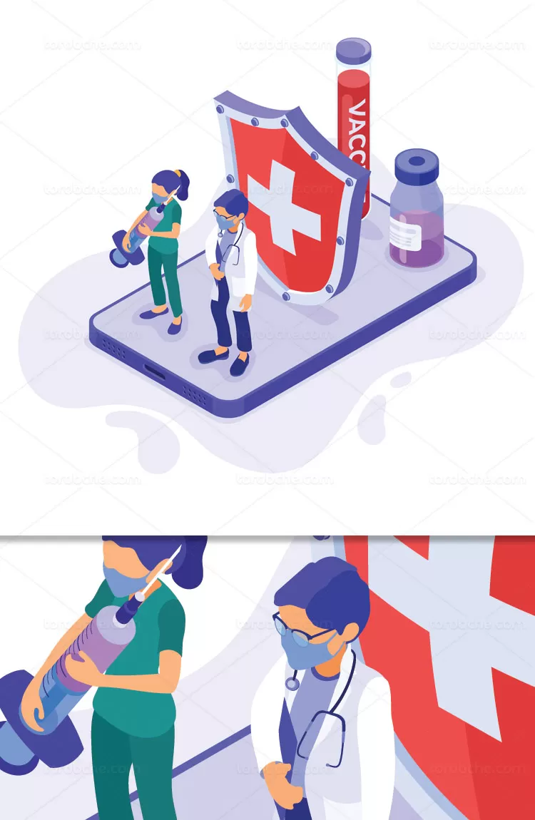وکتور مبارزه با ویروس کرونا