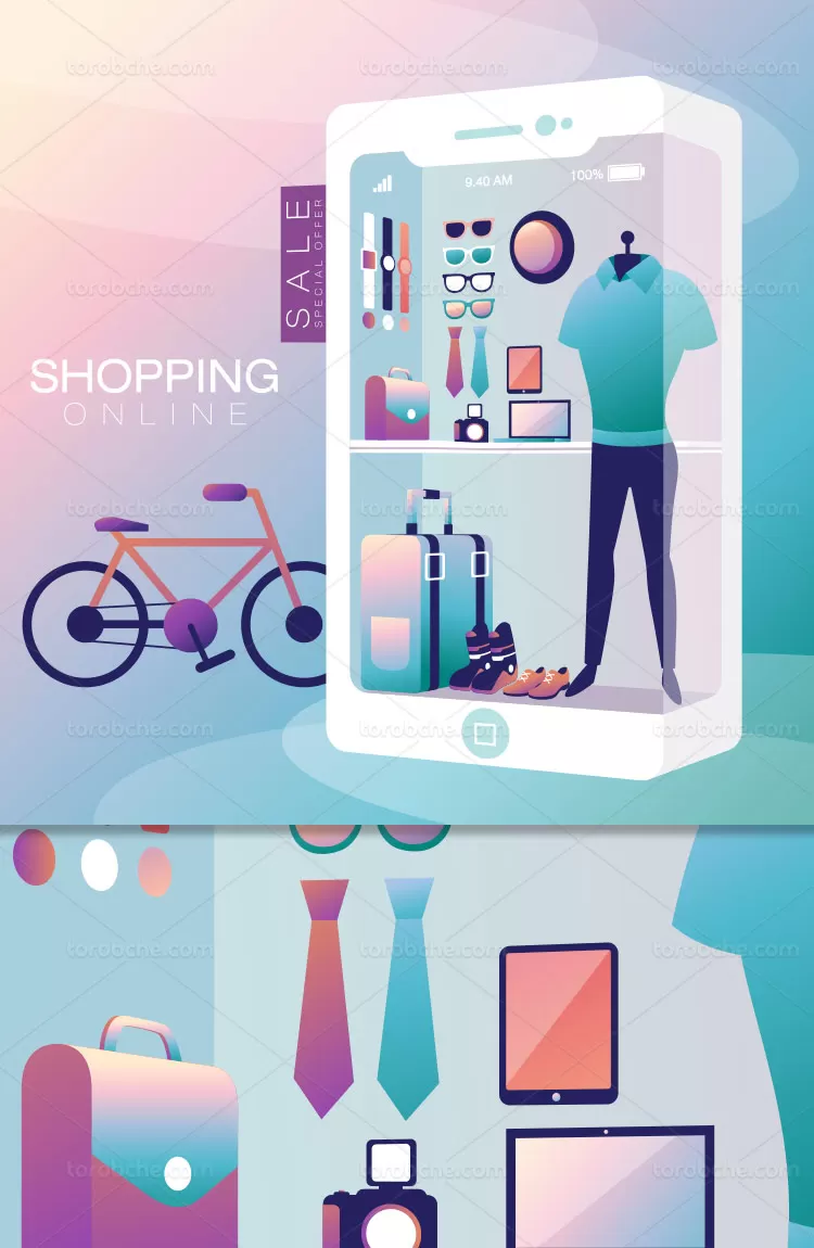 وکتور خرید اینترنتی پوشاک مردانه