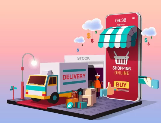 وکتور خرید آنلاین و دلیوری