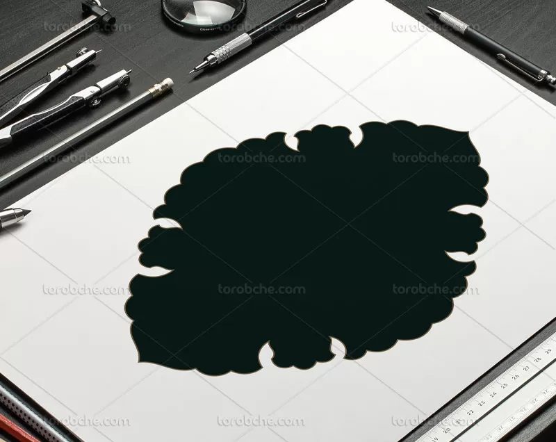 وکتور کادر تذهیب مشکی رنگ