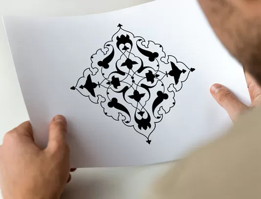 وکتور نشان اسلیمی طرح ترنج مشکی