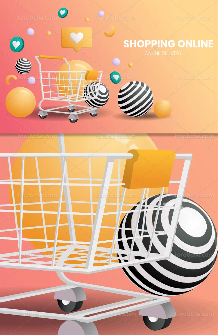 وکتور خرید آنلاین خلاقانه گلبهی