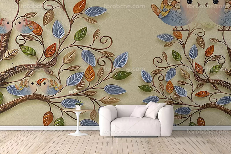 کاغذ دیواری سه بعدی درخت
