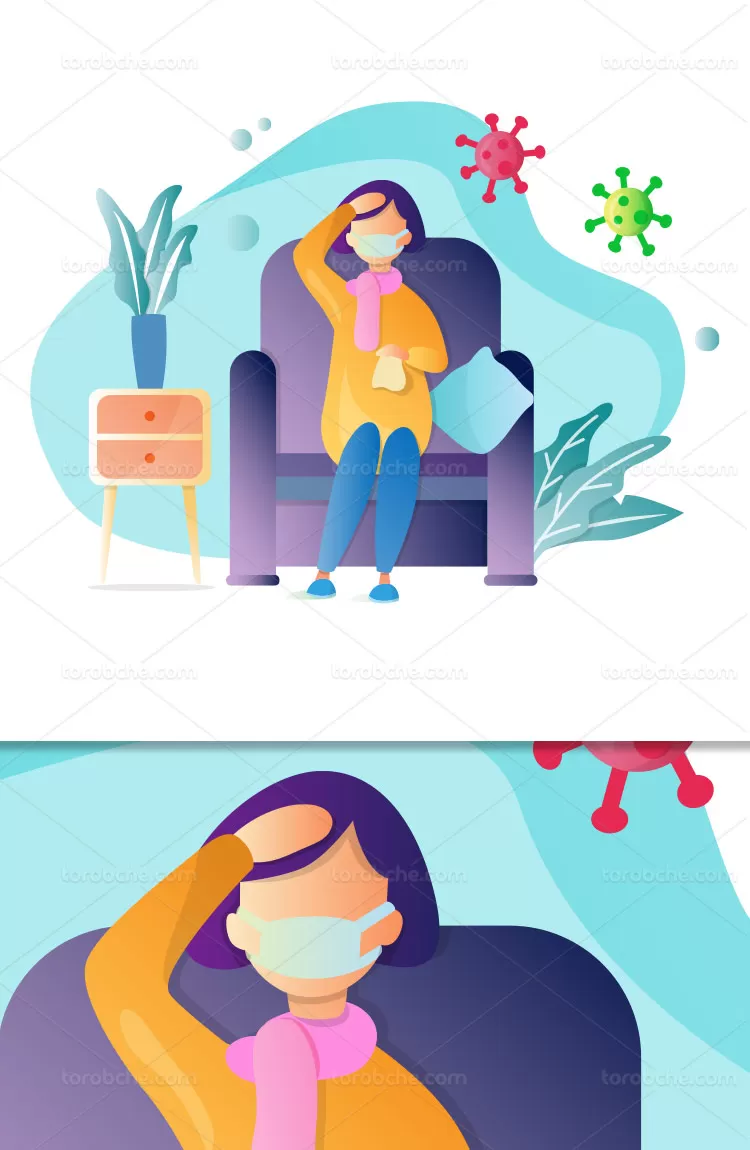 وکتور ویروس کرونا خلاقانه
