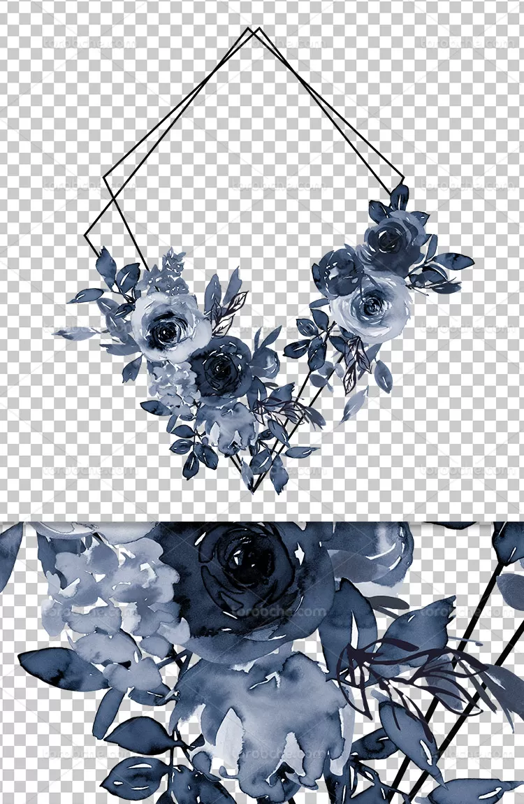 عکس دوربری شده کادر گل آبی
