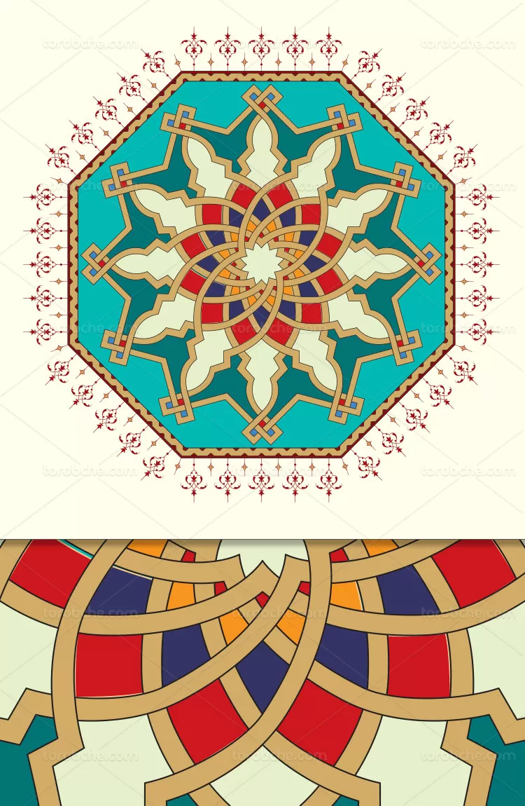 وکتور شمسه سنتی ساده