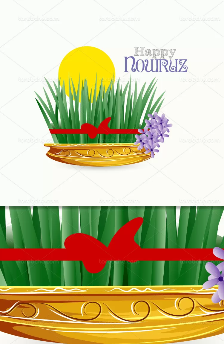 وکتور سبزه نوروز زیبا