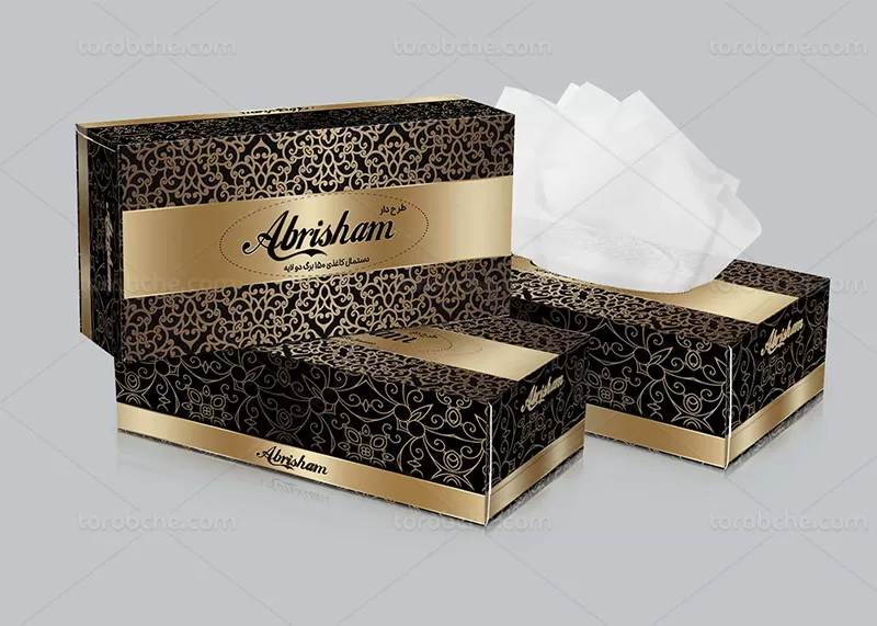 طرح جعبه دستمال کاغذی