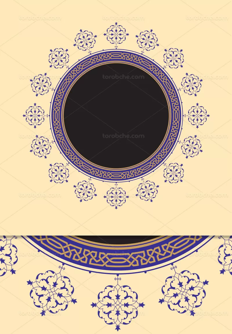 وکتور شمسه گره چینی و شرفه