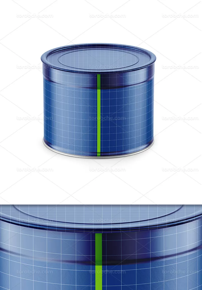 موکاپ بسته بندی قوطی فلزی کوچک
