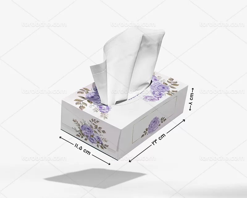 طرح جعبه دستمال کاغذی گل