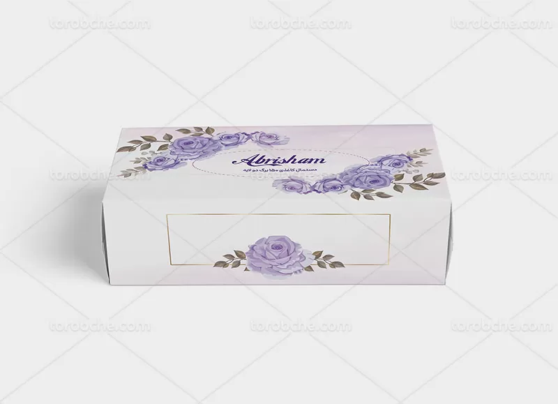 طرح جعبه دستمال کاغذی گل