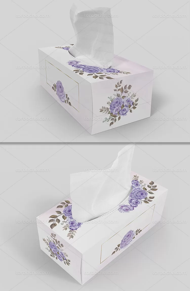 طرح جعبه دستمال کاغذی گل
