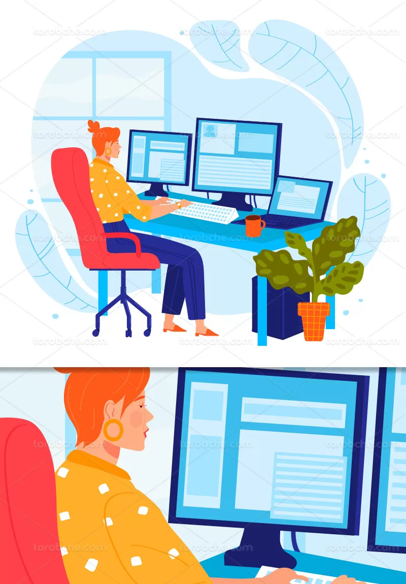 وکتور دفتر کار با کیفیت