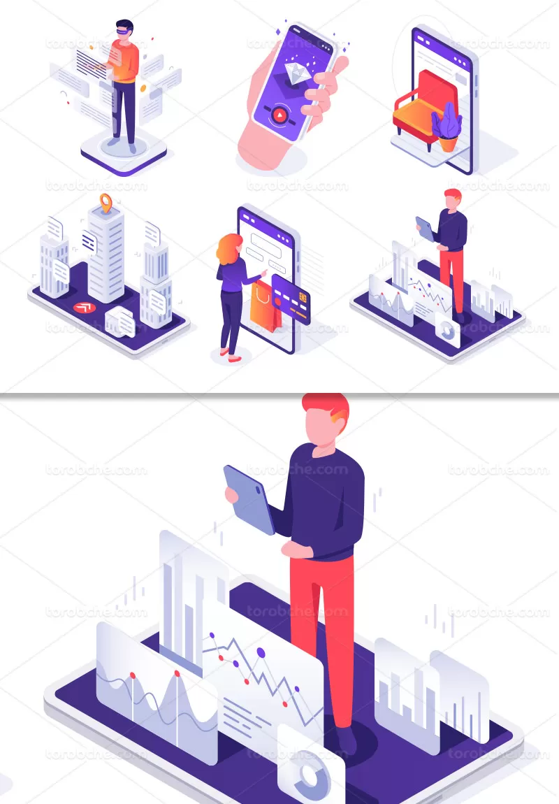 وکتور خرید اینترنتی انتزاعی