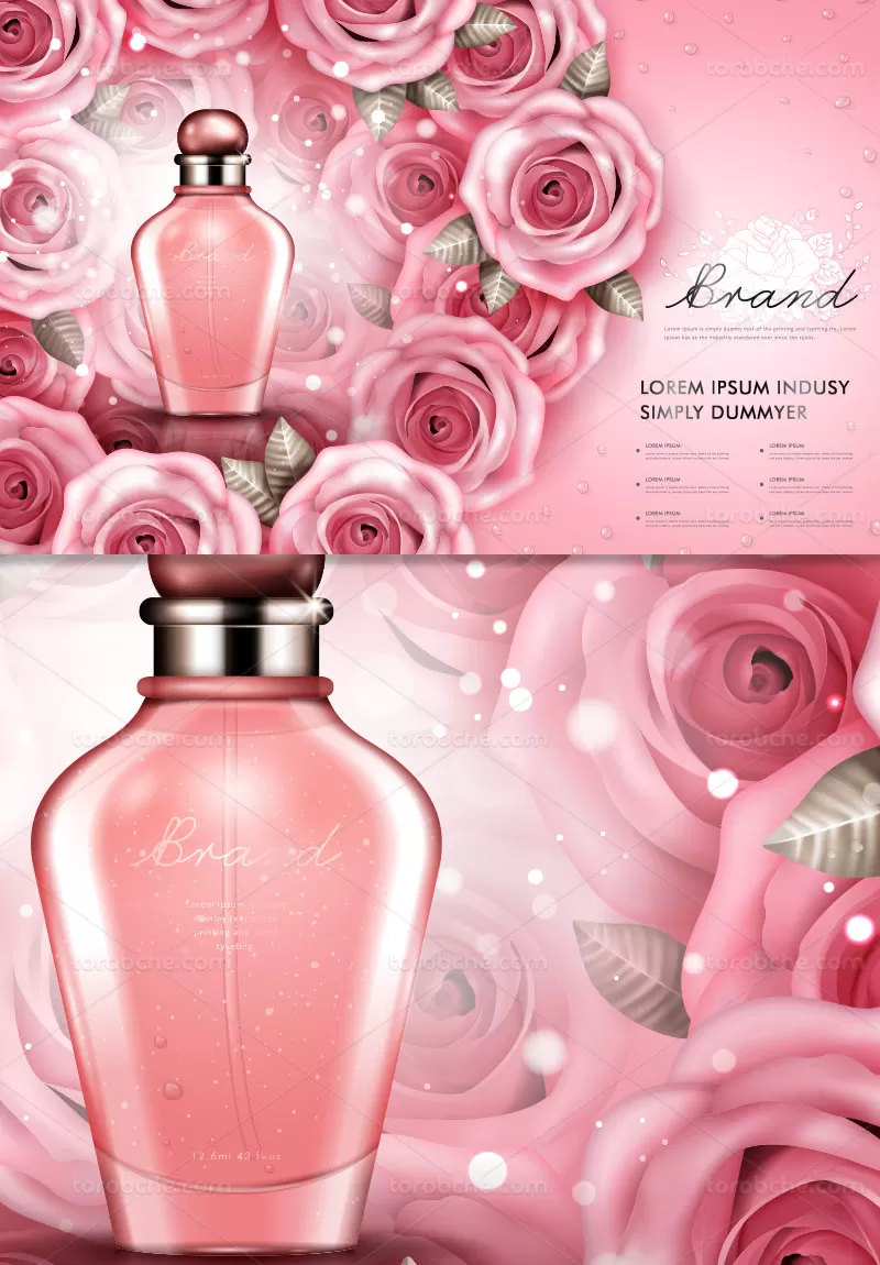 وکتور عطر و ادکلن با رایحه رز