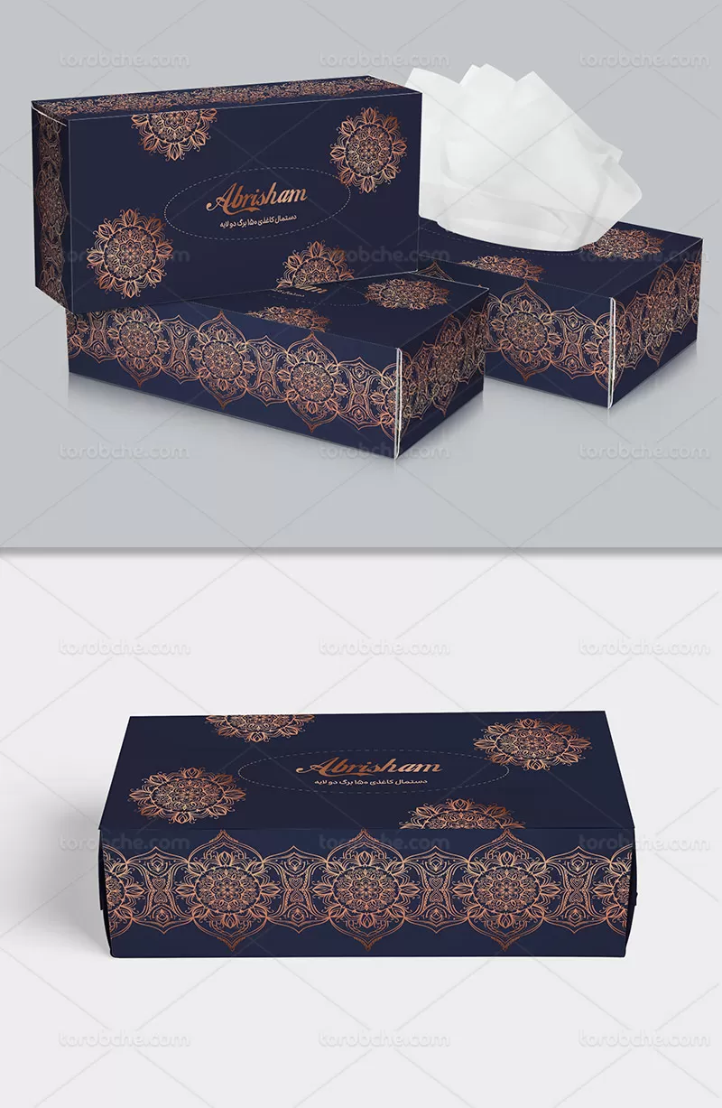 طرح جعبه دستمال کاغذی سنتی