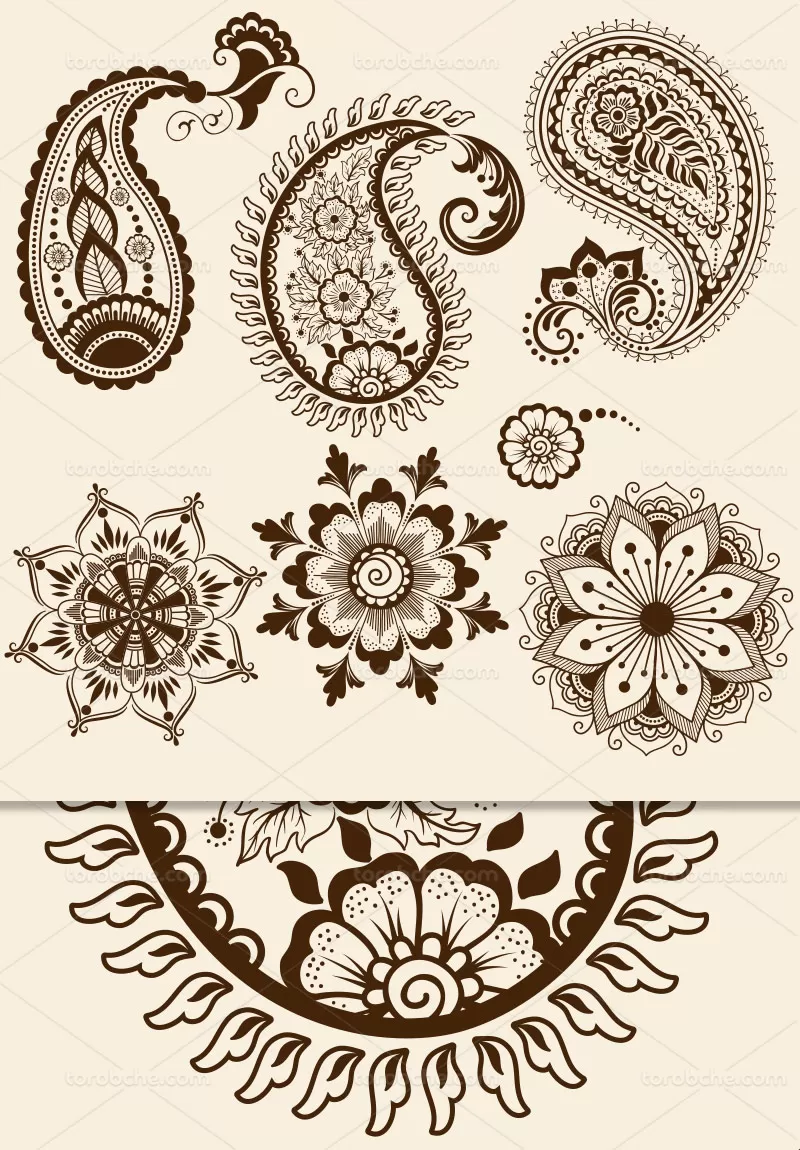 وکتور طرح ترمه سنتی