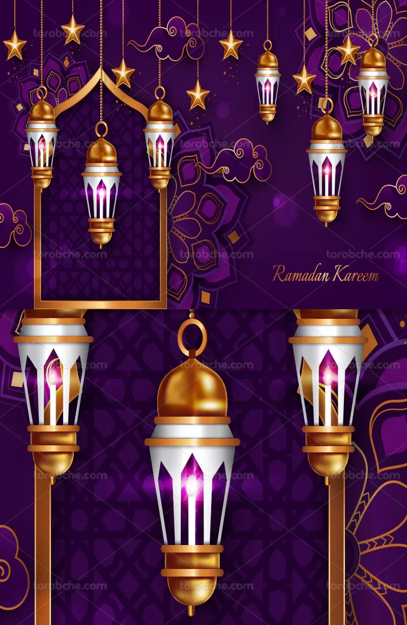وکتور پس زمینه ماه رمضان کریم