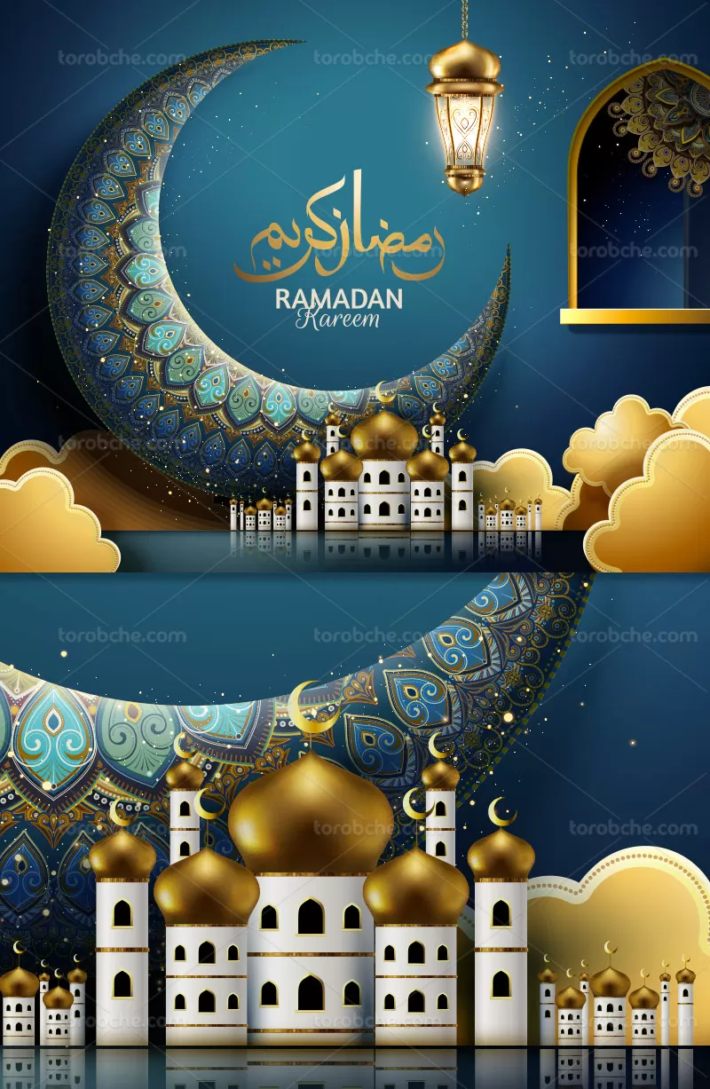 وکتور پس زمینه سنتی رمضان کریم
